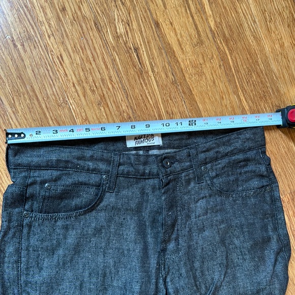 Naked & Famous raw black linen denim jeans - Picture 4 of 5